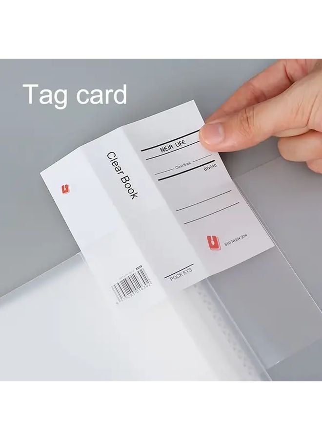 Pink White Waterproof Document Folder 100 Inner Pockets For Storage Photos Cards - Image 5