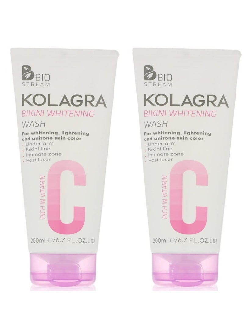 KOLAGRA Bikini Whitening Intimate Wash 200 ml (1+1 Promo Pack) - Image 1