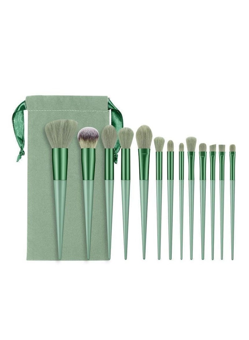 مجموعة فرش مكياج مكونة من 12 قطعة، مجموعة فرش مكياج احترافية، فرشاة كريم أساس متميزة، مزج بودرة الوجه، أحمر الخدود، خافي العيوب، فرشاة ظلال العيون، مجموعة فرش المكياج، أدوات المكياج - Image 2