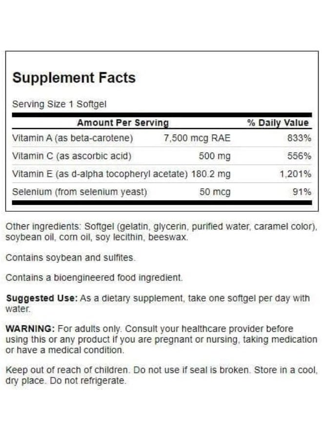 SWANSON Ultra Vit. A, C, & E + Selenium 60 Softgels  - Image 2
