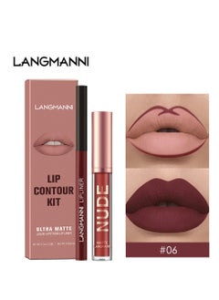 LANGMANNI 06Langmanni Liquid Lipstick + Lip Liner Pens Set, Waterproof Long Wear Lip Gloss Make up Gift Set  - Image 1
