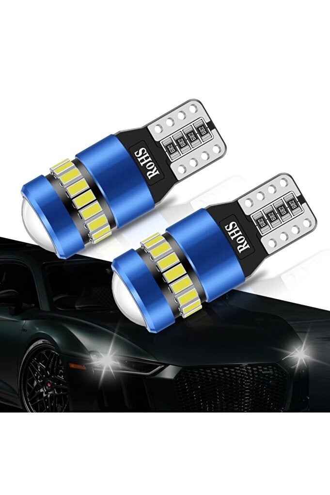 rayihni White 2PCS T10 W5W LED CANBUS No Error 12V Car Side Interior Lights 168 194 3030 SMD BMW Audi Super - Image 1