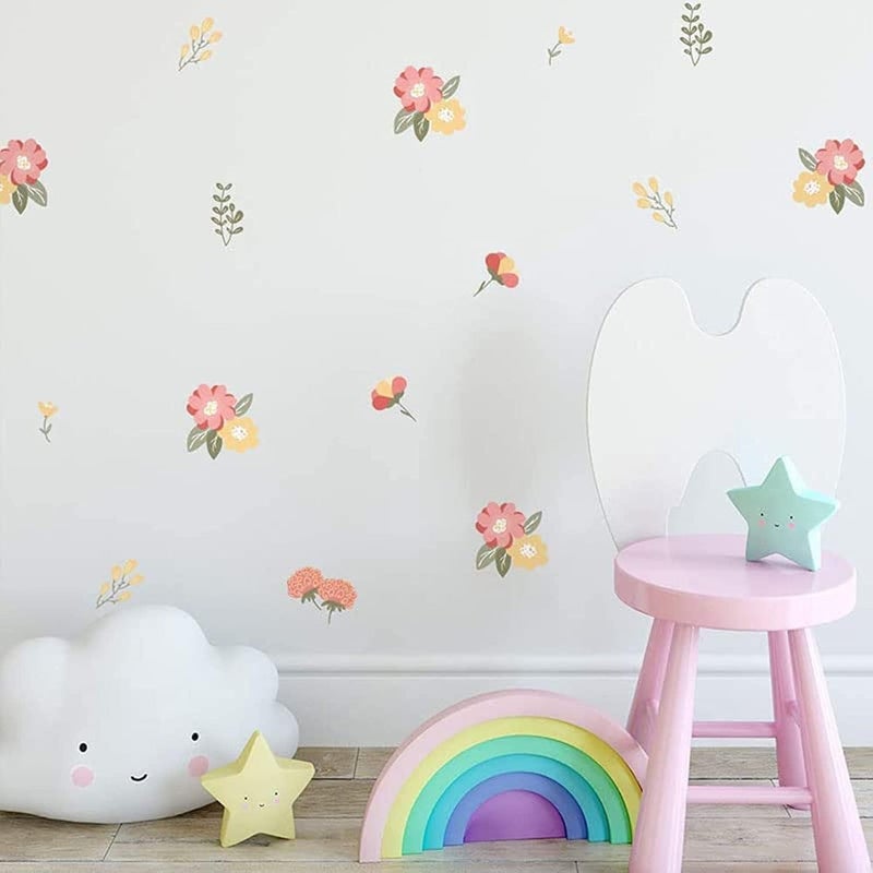 BPA 12 Sheets Floral Wall Stickers for Kids - Image 1