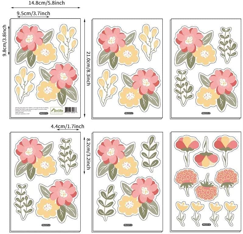 BPA 12 Sheets Floral Wall Stickers for Kids - Image 3