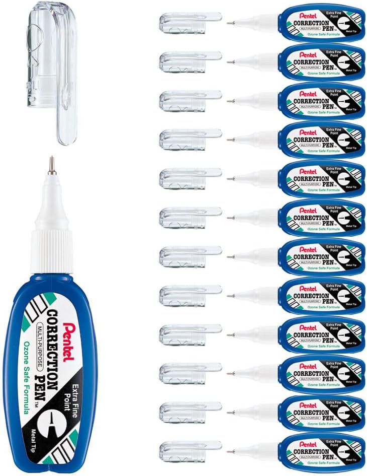 بنتل قلم سائل تصحيح فائق الدقة من بنتل - عبوة من 12 قلمًا - Image 1