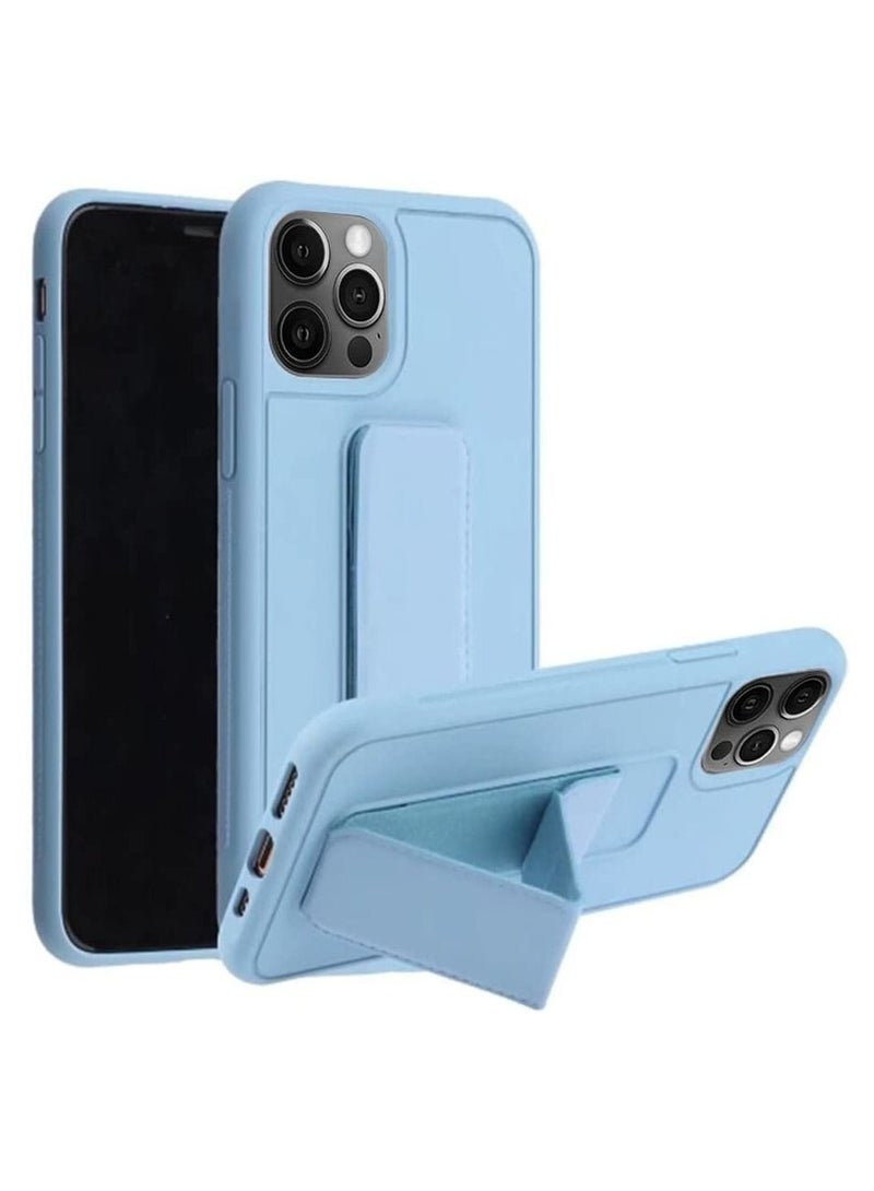 VITION Case Cover For iPhone 14 Pro Max, Finger Grip Phone holder Case Car Magnetic Multi-function 3 in 1 Shockproof Back Cover Protective Case (iPhone 14 Pro Max, Light Blue) - Image 1