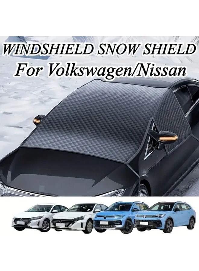 Orange Reflective All Weather Magnetic Car Cover with Snow Ice UV Dust Protection - Image 1