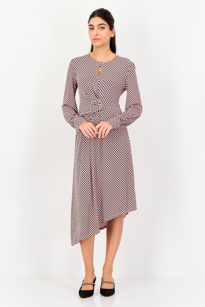 SELECTED Signature By Selected Women Geometric Print Midi Dress, Multicolor - Image 1