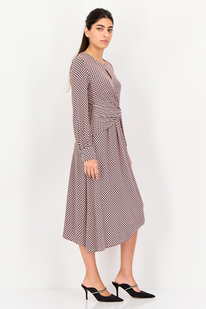 SELECTED Signature By Selected Women Geometric Print Midi Dress, Multicolor - Image 3