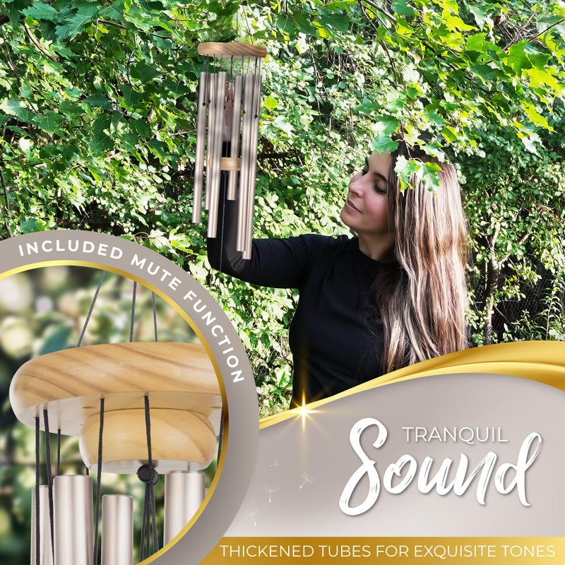 Spiritwind Beautifully Packaged Pearl Memorial Wind Chimes for Loss of Loved One - Tranquil Sounding Sympathy Wind Chimes for Outside in Memory of a Loved One - Ideal as a Sympathy Gift & Memorial Gifts (32") - Image 5