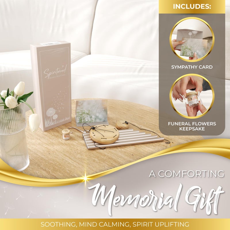 Spiritwind Beautifully Packaged Pearl Memorial Wind Chimes for Loss of Loved One - Tranquil Sounding Sympathy Wind Chimes for Outside in Memory of a Loved One - Ideal as a Sympathy Gift & Memorial Gifts (32") - Image 2