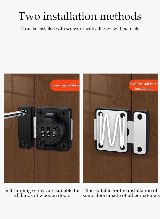 DUNISO Cabinet Combination Lock，Bolt Combination lock，Gear Storage Password Lock， No Need for Keys, Secure Anti-theft，for Swinging Or Sliding Door Drawer Cupboard - Image 4