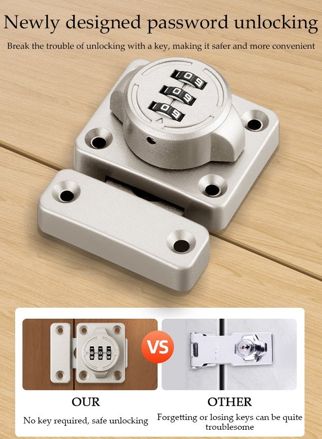 DUNISO Cabinet Combination Lock，Bolt Combination lock，Gear Storage Password Lock， No Need for Keys, Secure Anti-theft，for Swinging Or Sliding Door Drawer Cupboard - Image 3