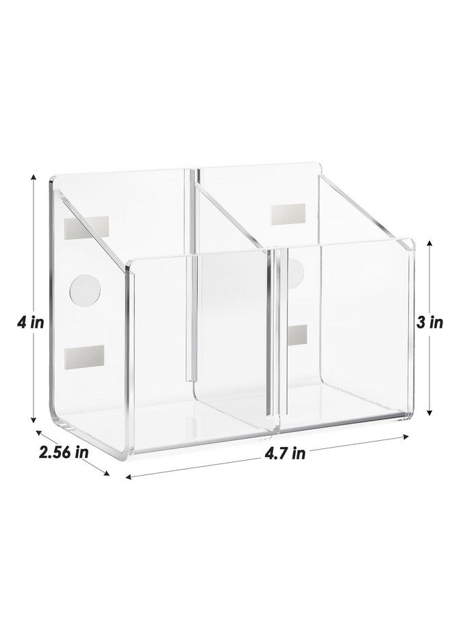 MaxGear Magnetic Dry Erase Marker Holder, Acrylic Magnetic Pen Holder For Fridge Accessories, Magnet Marker Holder For Whiteboard, Wall, Locker Organizer, 2 Compartments Magnetic Pencil Cup, Clear - Image 5