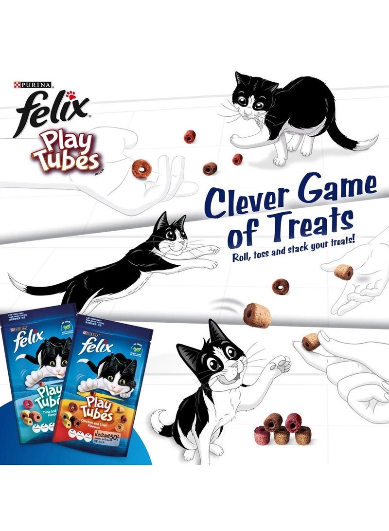 PURINA Felix Play Tubes Chicken & Liver 50G Bag Dry Cat Treats - Image 5