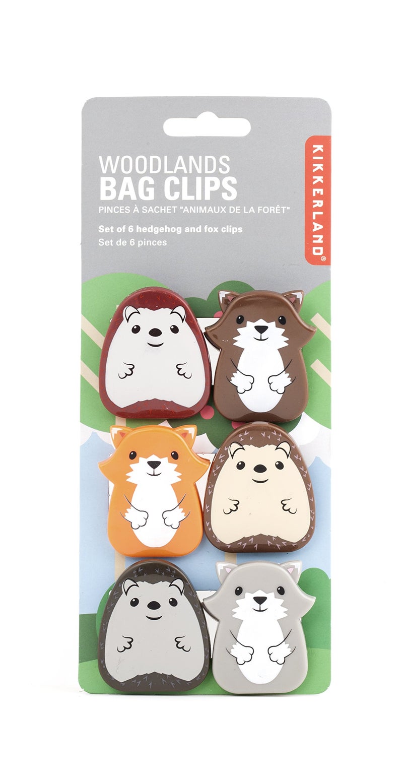 KIKKERLAND Kikkerland Woodlands Bag Clip Set of 6 