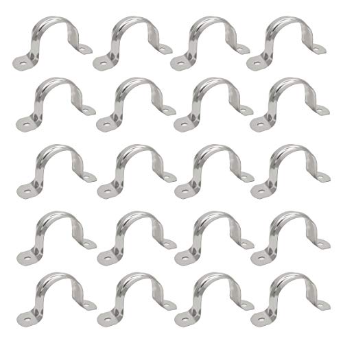 ZLYY 1.5inch Two Hole Strap U Bracket Stainless Steel Tube Strap Tension Clip Assortment Kit Heavy Duty Rigid Pipe Strap Clamp For The Inner Diameter of Water Pipe is 1.5inch 20Pcs（50mm） - Image 3