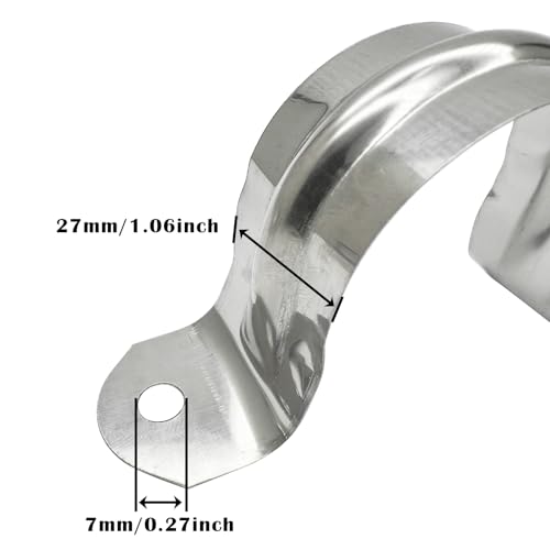 ZLYY 1.5inch Two Hole Strap U Bracket Stainless Steel Tube Strap Tension Clip Assortment Kit Heavy Duty Rigid Pipe Strap Clamp For The Inner Diameter of Water Pipe is 1.5inch 20Pcs（50mm） - Image 5