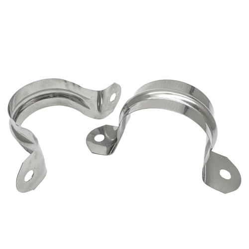 ZLYY 1.5inch Two Hole Strap U Bracket Stainless Steel Tube Strap Tension Clip Assortment Kit Heavy Duty Rigid Pipe Strap Clamp For The Inner Diameter of Water Pipe is 1.5inch 20Pcs（50mm） - Image 1