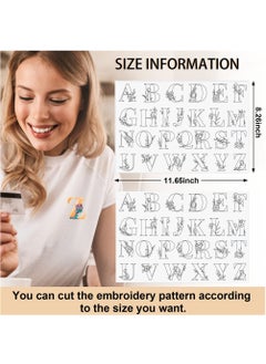 SYOSI Water Soluble Hand Sewing Stabilizers, Azonee 50 Pcs Creative DIY Handmade Embroidery Stabilizer, Embroidery Stabilizers with Boho Pattern for Embroidery Hand Sewing Lover, Letters  - Image 4