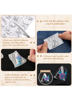 SYOSI Water Soluble Hand Sewing Stabilizers, Azonee 50 Pcs Creative DIY Handmade Embroidery Stabilizer, Embroidery Stabilizers with Boho Pattern for Embroidery Hand Sewing Lover, Letters  - Image 5