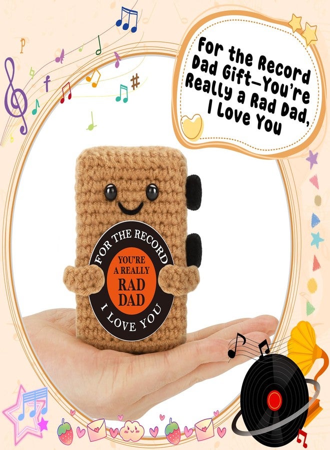 WELLBANEE Fathers Dad Gifts for Dads from Daughter Son, Unique Vinyl Record Crochet Gift, Appreciation Birthday Gift for Daddy Step Dad, I Love You, Music Lover Crochet Record Vinyl, Toy Figure, Desk Decoration - Image 3