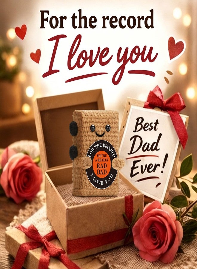 WELLBANEE Fathers Dad Gifts for Dads from Daughter Son, Unique Vinyl Record Crochet Gift, Appreciation Birthday Gift for Daddy Step Dad, I Love You, Music Lover Crochet Record Vinyl, Toy Figure, Desk Decoration - Image 5