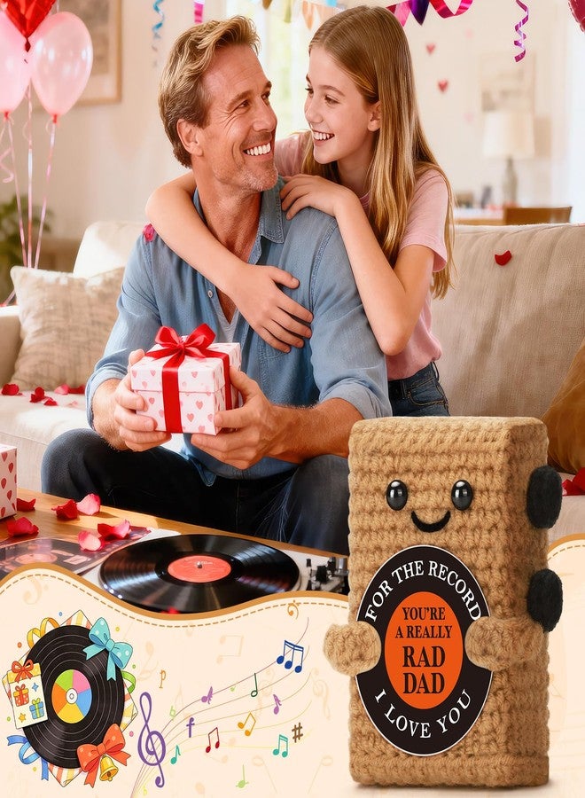 WELLBANEE Fathers Dad Gifts for Dads from Daughter Son, Unique Vinyl Record Crochet Gift, Appreciation Birthday Gift for Daddy Step Dad, I Love You, Music Lover Crochet Record Vinyl, Toy Figure, Desk Decoration - Image 4