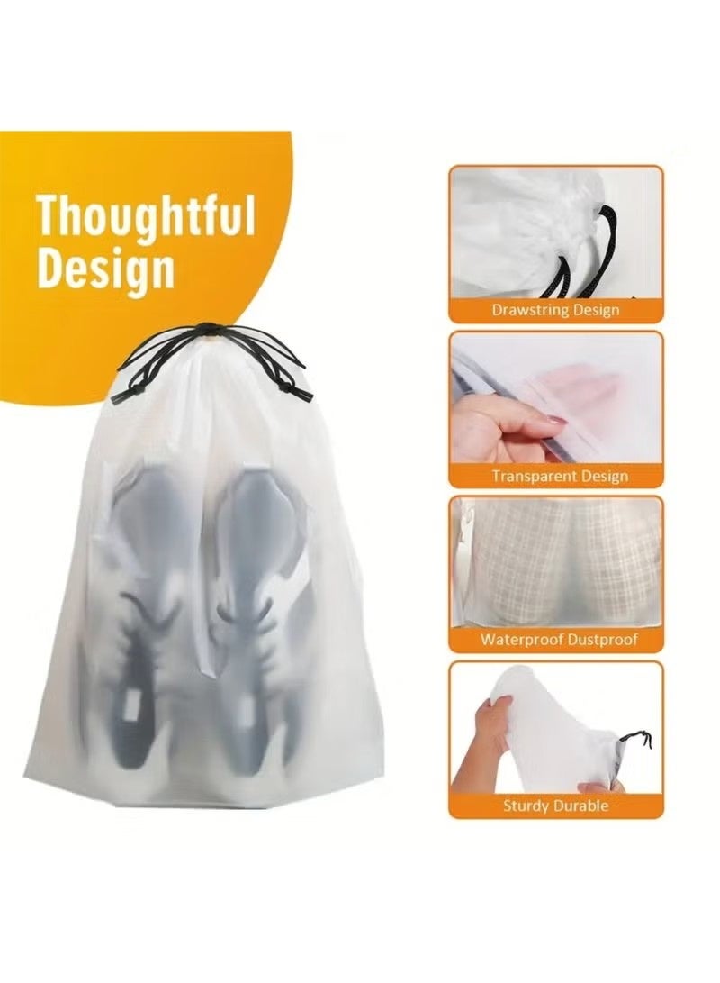 Transparent Shoe Bags for Travel Large Clear Shoes Organizers Storage Pouch with Rope for Men and Women 10 Pack - Image 5