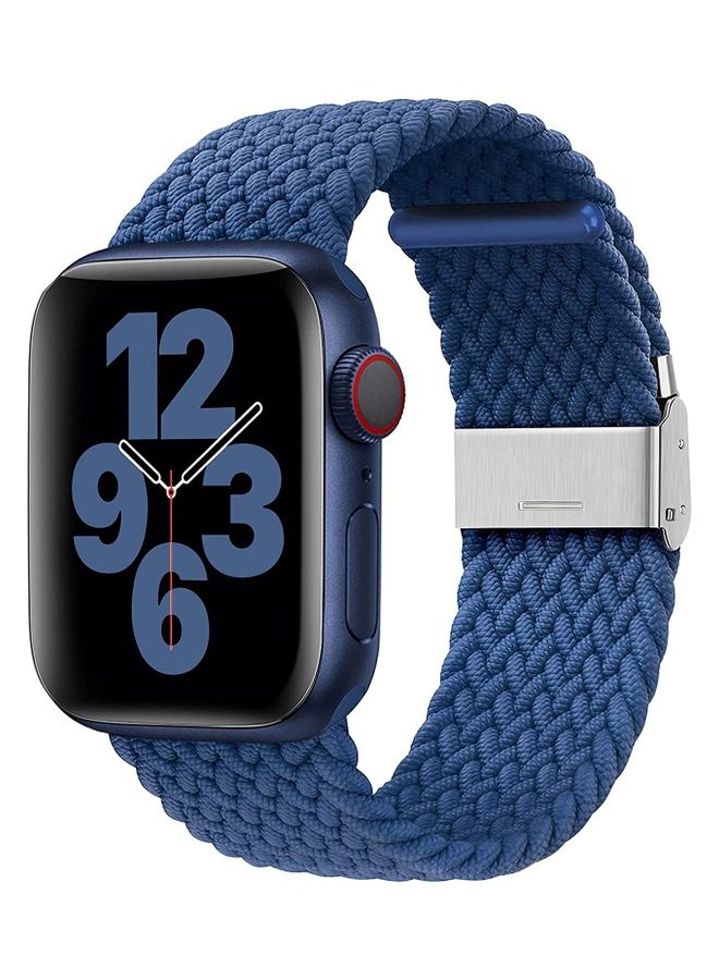 NIBEMINENT Nylon Solo Loop Strap Compatible with Apple Watch 40/38mm SE /Series 7/6/5/4/3/2/1 Blue  - Image 1