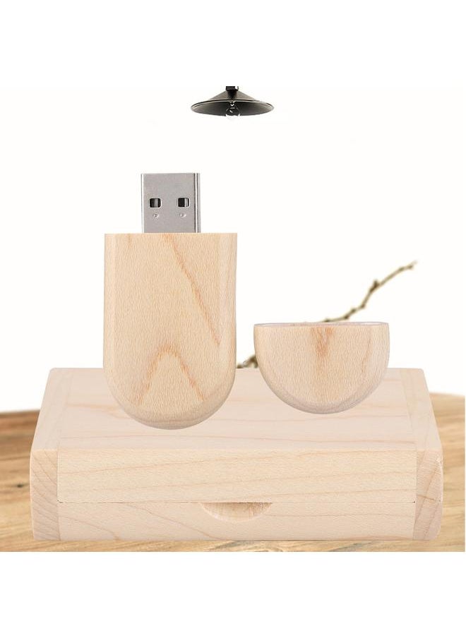 Thoraya Oval Maple Wooden Shell USB 3.0 Flash Memory Drive Storage Stick With Box U Disk 8GB  - Image 5