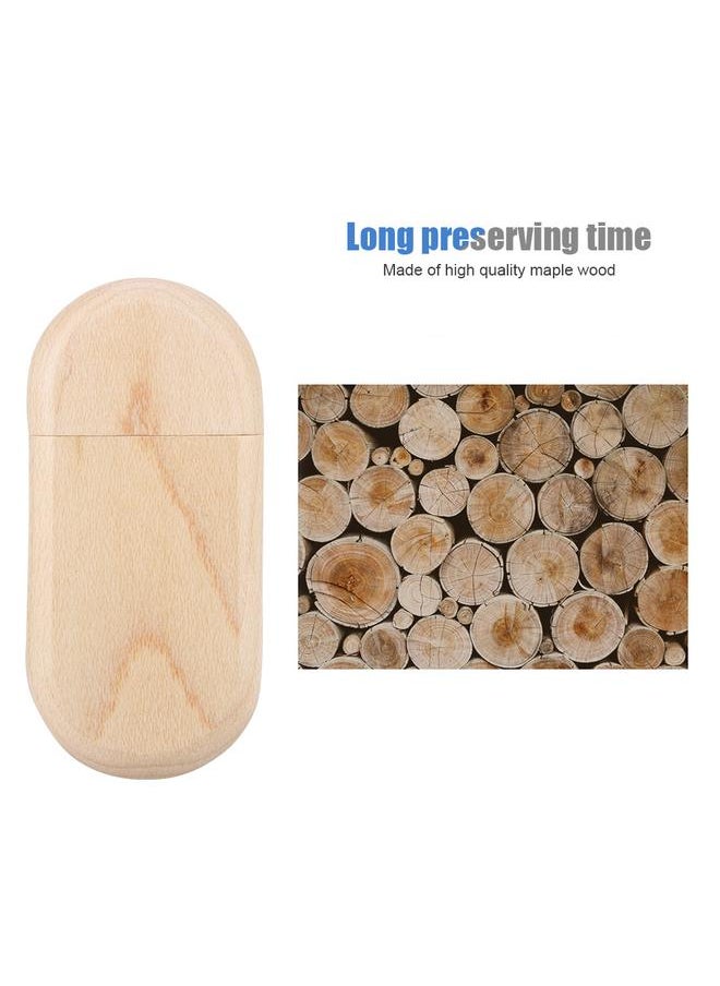 Oval Maple Wooden Shell USB 3.0 Flash Memory Drive Storage Stick With Box U Disk 8GB