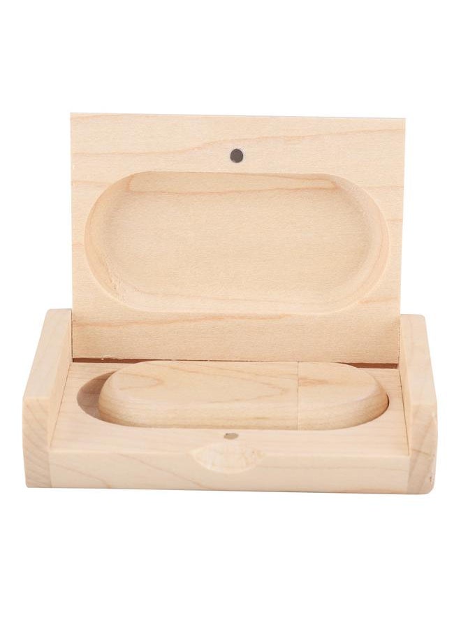 Thoraya Oval Maple Wooden Shell USB 3.0 Flash Memory Drive Storage Stick With Box U Disk 8GB  - Image 1
