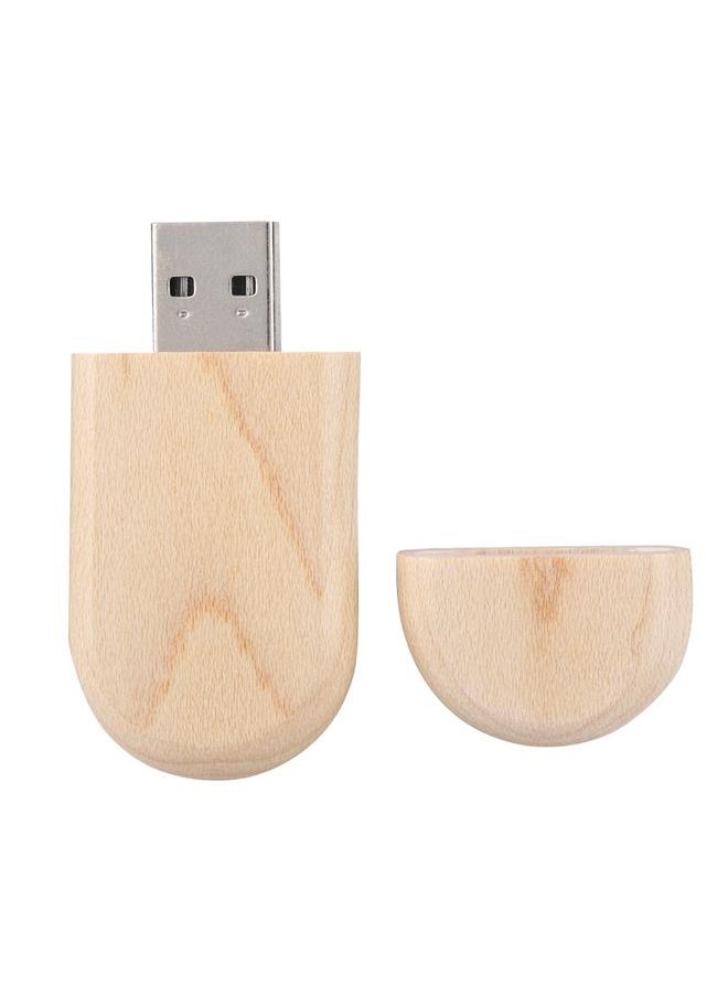 Thoraya Oval Maple Wooden Shell USB 3.0 Flash Memory Drive Storage Stick With Box U Disk 8GB  - Image 3