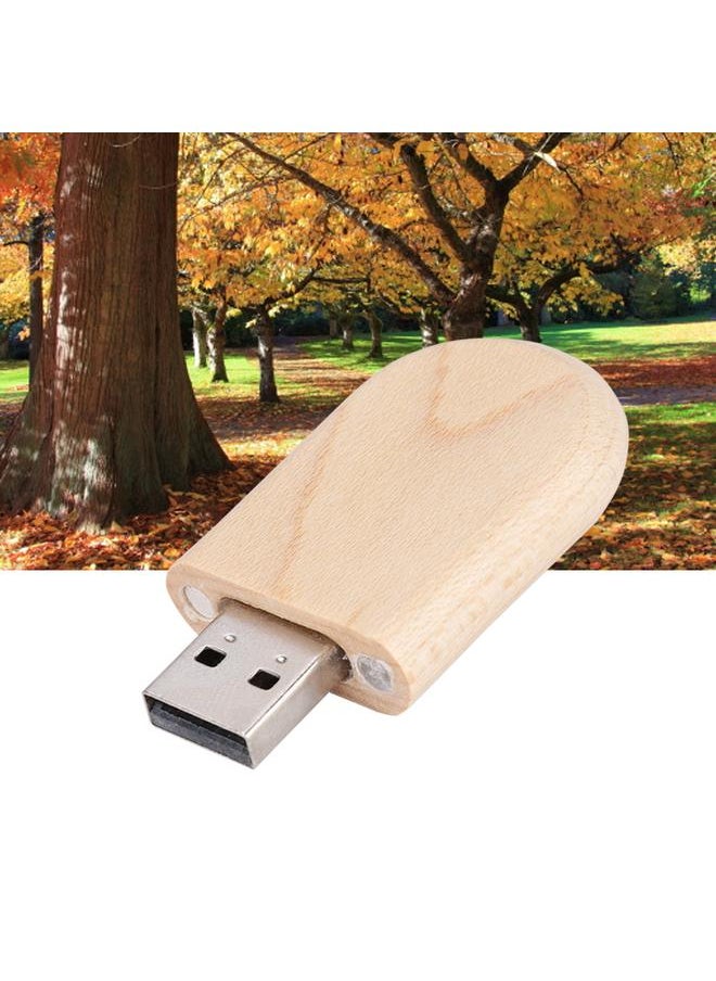 Thoraya Oval Maple Wooden Shell USB 3.0 Flash Memory Drive Storage Stick With Box U Disk 8GB  - Image 4