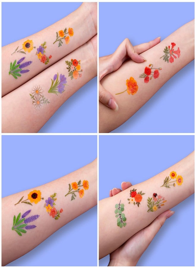 91TATTOOS 96 PCS Small Wildflower Pre-Cut Temporary Tattoos for Kids - Image 5