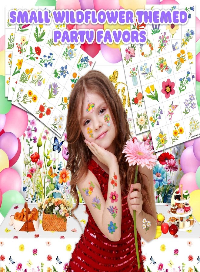 91TATTOOS 96 PCS Small Wildflower Pre-Cut Temporary Tattoos for Kids - Image 2