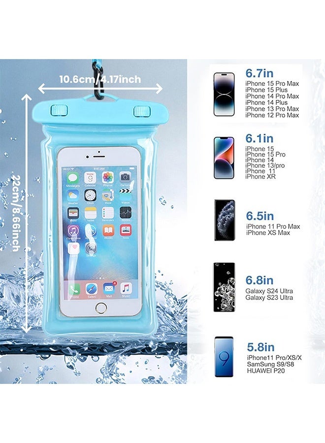 كوانتوم 4 حقائب هاتف مقاوم للماء، وهاتف كبير مقاوم للماء كيس جاف، واقي للماء وهاتف مقاوم للصدمات كيس تجفيف مناسب للشواطئ - Image 2