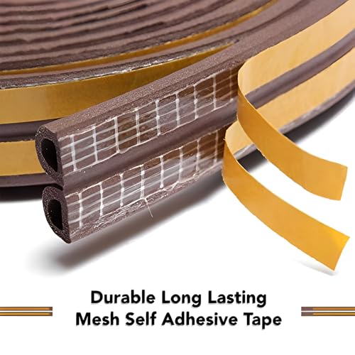 VOLO 600 CM Self Adhesive Rubber D Seal for Doors & Windows – 6 Meter (2 x 3M) Sound Proof, Weather Proof, Dust Proof, Insect Blocker & Anti Collision Strip for Home & Office Use (Brown) - Image 2