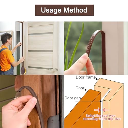 VOLO 600 CM Self Adhesive Rubber D Seal for Doors & Windows – 6 Meter (2 x 3M) Sound Proof, Weather Proof, Dust Proof, Insect Blocker & Anti Collision Strip for Home & Office Use (Brown) - Image 3