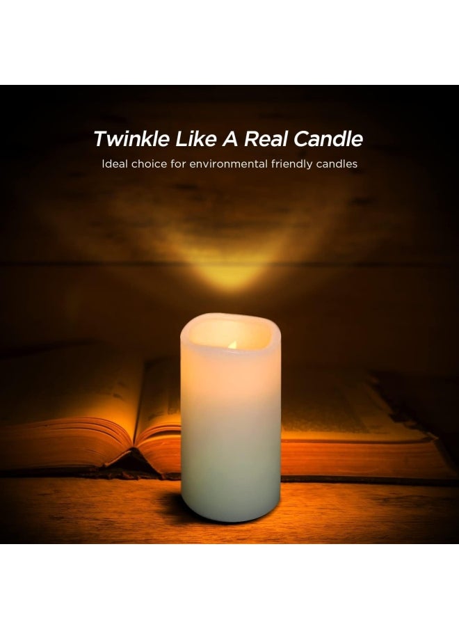 Hausware - Hausware Flameless Candles Battery Operated Candles H 4" 5" 6" 7" 8" 9" Real Wax Pillar Flickering Led Candle With 10-Key Remote And Timer Control, Set Of 9 (Ivory Color) - Image 1