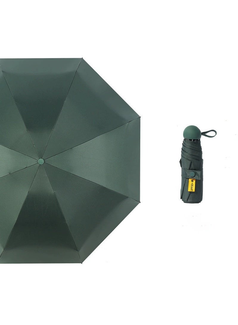 Haidue Small Folding Capsule Sunblock Umbrella, Green - Image 5