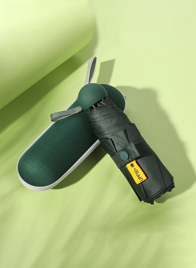 Haidue Small Folding Capsule Sunblock Umbrella, Green - Image 2
