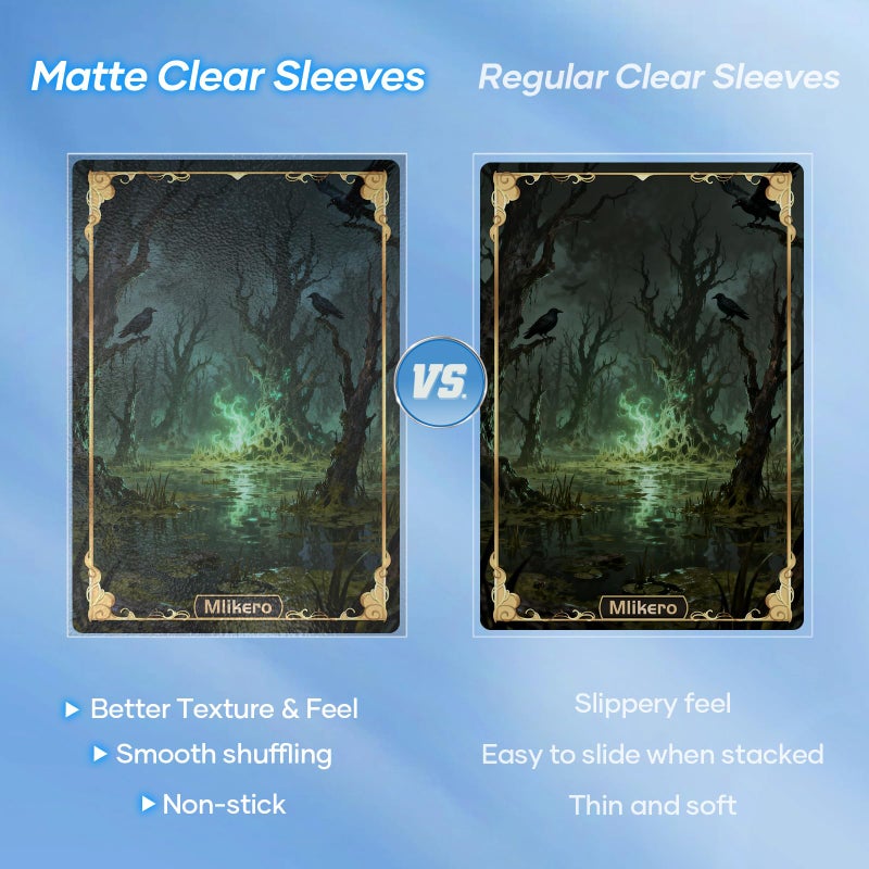 Mlikero 500 Count Card Sleeves â€“ Matte Clear Trading Card Sleeves, Polypropylene (PP), Fit for MTG, TCG, Baseball, Football, and Game Cards (Matte Clear) - Image 4