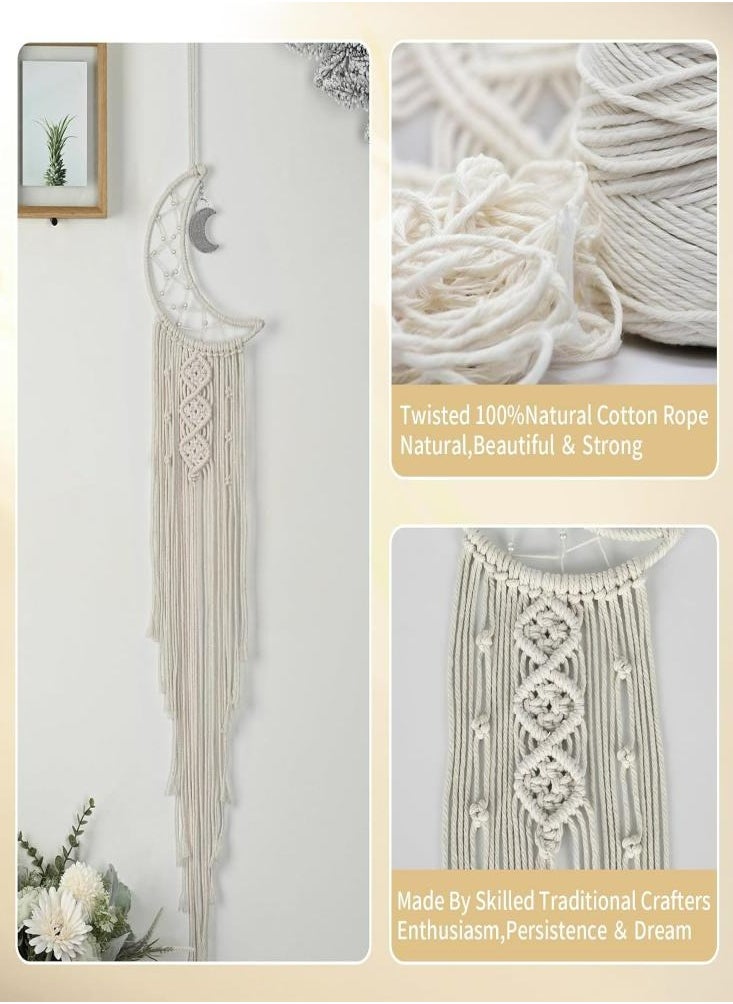 Oasisgalore Oasisgalore Moon Dream Catcher Boho Room Decor Macrame Wall Hanging Decor Gift  - Image 4