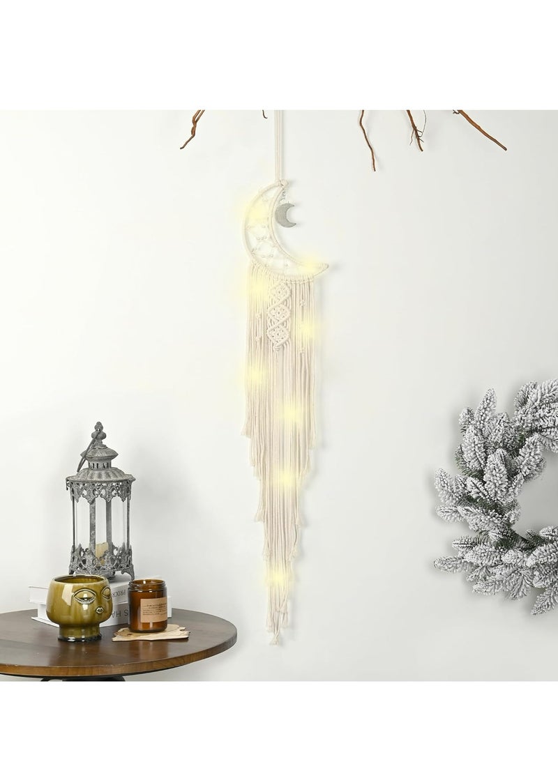 Oasisgalore Oasisgalore Moon Dream Catcher Boho Room Decor Macrame Wall Hanging Decor Gift  - Image 1