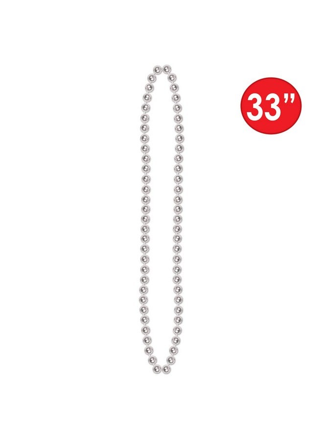 Beistle Small Bead Necklaces Silver  - Image 4