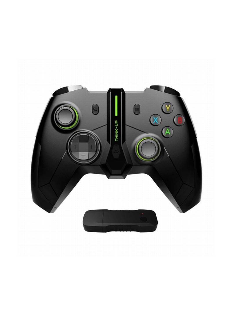 Colorful game joypads Controller For Xbox one 2.4G wireless Joystick Black with Green - Image 1