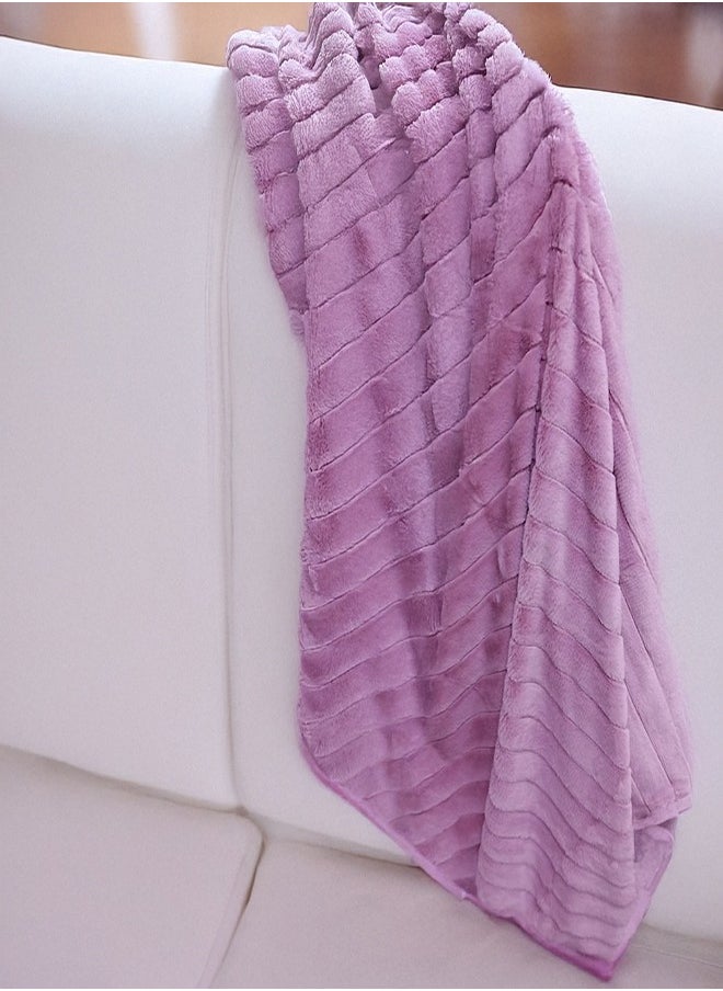 PACHA HOME 130x170 Double Layer Faux Fur Shawl, Perfect Match for Cold Days on the Couch - Color: Cashmere  - Image 1