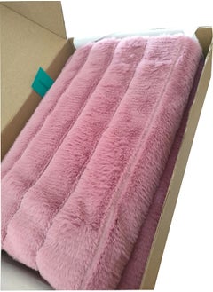 PACHA HOME 130x170 Double Layer Faux Fur Shawl, Perfect Match for Cold Days on the Couch - Color: Cashmere  - Image 3